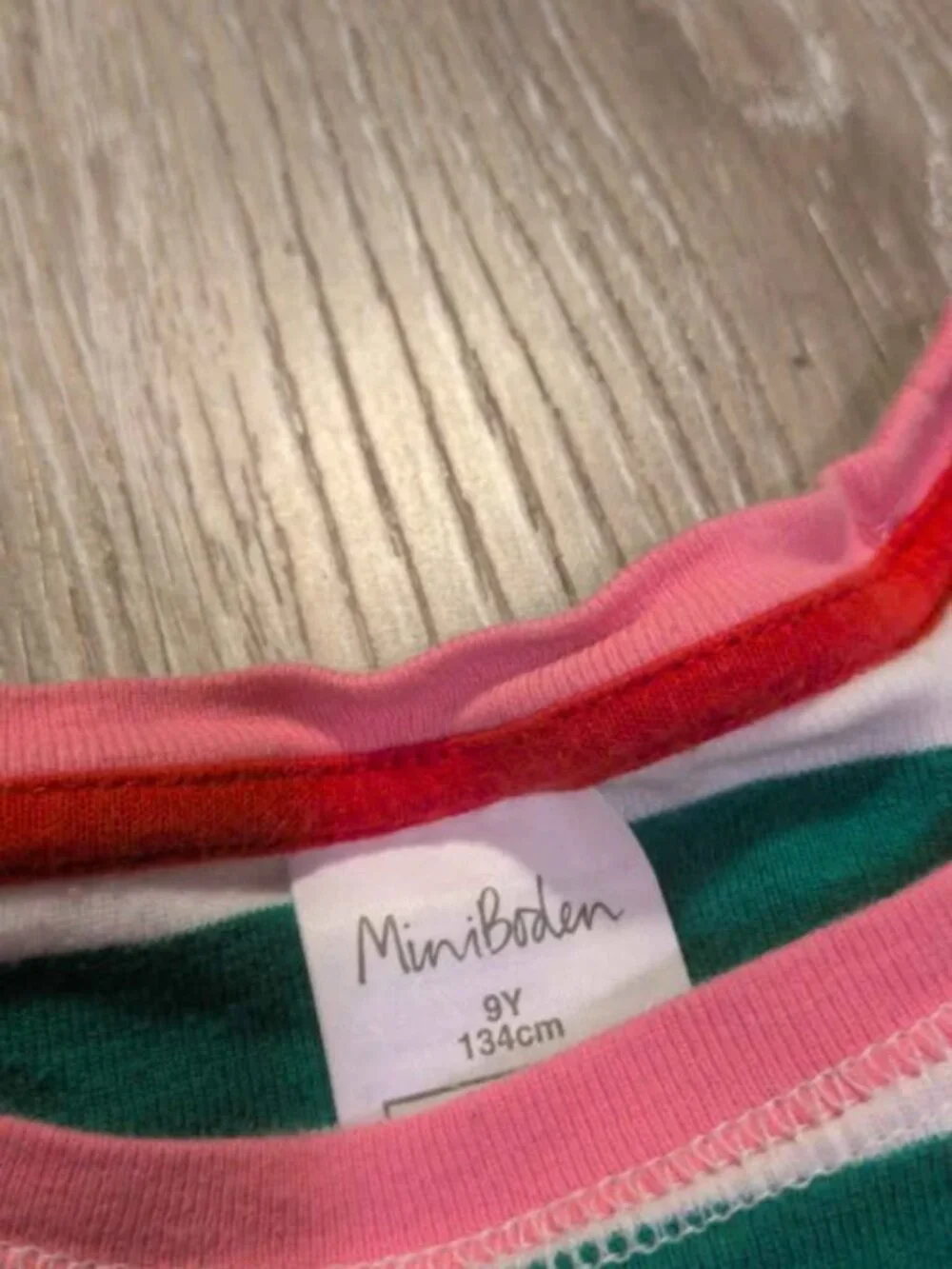 MiniBoden Pajamas 9Y Green White Stripe